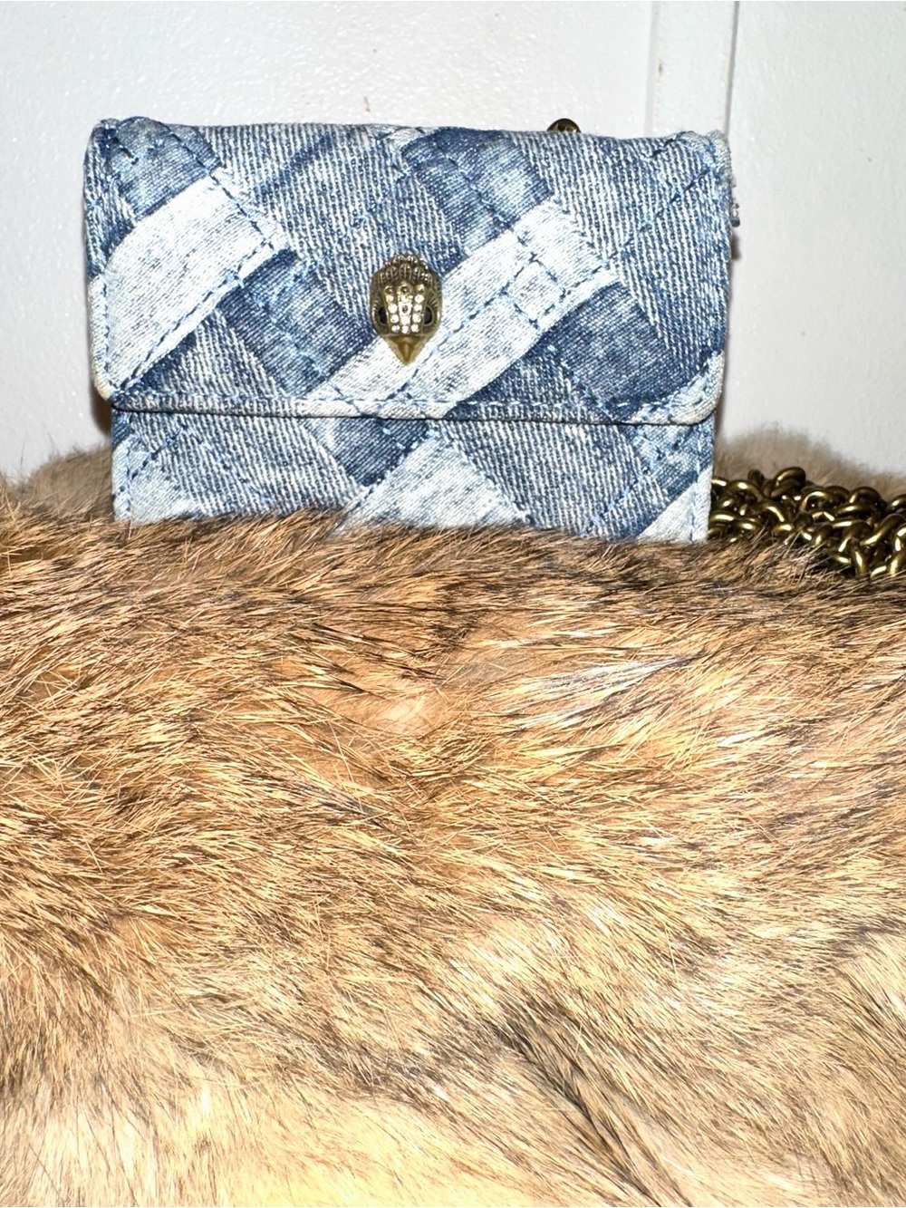Kurt Geiger Quilted Denim Patchwork Crossbody – Blue - Picture 2 of 9